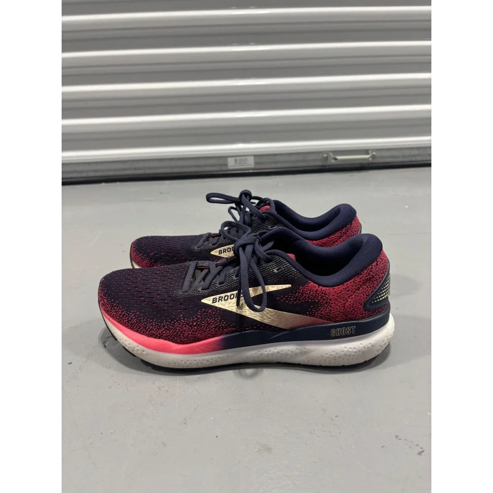 Brooks Ghost 14 Womens Running Shoes Size 10.5 Narrow 2A Blue Pink